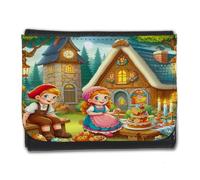 MERCHANDMANIA Billetera Billetero Hansel y Gretel Cuento niños Infantil Dibujos Hombre Caballero Negro Monedero