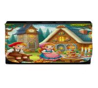 MERCHANDMANIA Billetera Billetero Hansel y Gretel Cuento niños Infantil Dibujos Mujer señora Negro Monedero