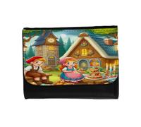 MERCHANDMANIA Billetera Billetero Hansel y Gretel Cuento niños Infantil Dibujos Unisex Negro Monedero