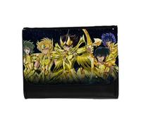 MERCHANDMANIA Billetera Billetero Heroes ARMADURAS Doradas Caballeros Anime Unisex Negro Monedero