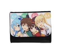 MERCHANDMANIA Billetera Billetero Kono Subarashii Sekai ni Shukufuku wo! 3 Unisex Negro Monedero