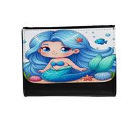 MERCHANDMANIA Billetera Billetero la Sirenita mar Cuento niños Infantil Dibujos Unisex Negro Monedero