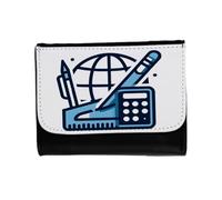 MERCHANDMANIA Billetera Billetero Logo Profesor matematicas matematico Unisex Negro Monedero