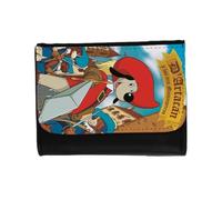 MERCHANDMANIA Billetera Billetero Mosqueteros Perros Francia Medieval Dibujos Unisex Negro Monedero