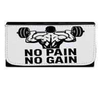 MERCHANDMANIA Billetera Billetero no Pain no Gain sin Dolor no Hay musculos Mujer señora Negro Monedero