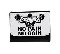 MERCHANDMANIA Billetera Billetero no Pain no Gain sin Dolor no Hay musculos Unisex Negro Monedero