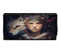 MERCHANDMANIA Billetera Billetero pelicula isekai Princesa guerrera Lobo Mujer señora Negro Monedero