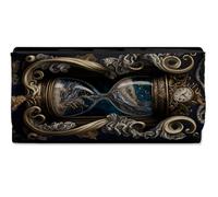 MERCHANDMANIA Billetera Billetero Reloj Arenas del Tiempo Mistico magico Astral Steampunk Mujer señora Negro Monedero