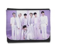 MERCHANDMANIA Billetera Billetero Run BTS Born Singer no More Dream N.O Hombre Caballero Negro Monedero