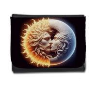 Merchandmanía Billetera Billetero simbolo Sol y Luna Amor Astros astrologia Astral Hombre Caballero Negro Monedero