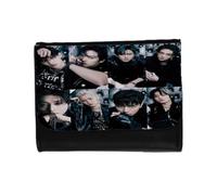 MERCHANDMANIA Billetera Billetero straykids Chicos KPOP Walkin on Water Concierto Unisex Negro Monedero