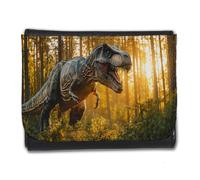 MERCHANDMANIA Billetera Billetero tiranosaurus Rex Dinosaurio accion Cazador prehistoria Hombre Caballero Negro Monedero
