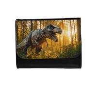 MERCHANDMANIA Billetera Billetero tiranosaurus Rex Dinosaurio accion Cazador prehistoria Unisex Negro Monedero