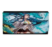 MERCHANDMANIA Billetera Billetero Videojuego MMO RPG arknights Personaje Ling Dragon Mujer señora Negro Monedero