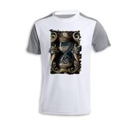 MERCHANDMANIA Camiseta A3 Bicolor Reloj Arenas del Tiempo Mistico magico Astral Steampunk Tshirt