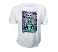 MERCHANDMANIA Camiseta A3 Carta Tarot Graciosa Meme Miedo Terror WC bater Tshirt
