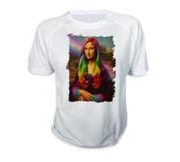 MERCHANDMANIA Camiseta A3 Cuadro Arte Gracioso yokonda Mona Lisa Woke Arcoiris Tshirt