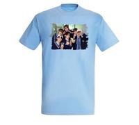 MERCHANDMANIA Camiseta Azul Cielo Album Cantantes Musica If I’m S, Can You Be My N? Claro Moda Verano Tshirt