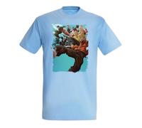 MERCHANDMANIA Camiseta Azul Cielo Anime Serie Sakamoto Days Mafia mafiosos Claro Moda Verano Tshirt