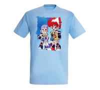 MERCHANDMANIA Camiseta Azul Cielo Bola de Dan Serie Animada niños Antigua Anime Claro Moda Verano Tshirt