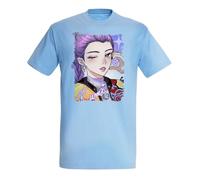 MERCHANDMANIA Camiseta Azul Cielo Cantante Mujer luchadora pelicula Anime Dibujos Fanart Claro Moda Verano Tshirt