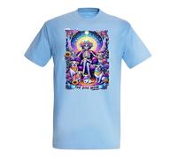 MERCHANDMANIA Camiseta Azul Cielo Carta Tarot Graciosa Meme Amante de los Perros Madre Claro Moda Verano Tshirt