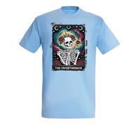 MERCHANDMANIA Camiseta Azul Cielo Carta Tarot Graciosa Meme Pensador filosofo preocupacion Claro Moda Verano Tshirt