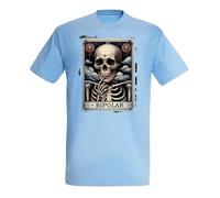 MERCHANDMANIA Camiseta Azul Cielo Carta Tarot Graciosa Meme Trastorno Bipolar Locura Claro Moda Verano Tshirt