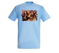 MERCHANDMANIA Camiseta Azul Cielo Dreams Come True Grupo Chicas Cantantes Claro Moda Verano Tshirt