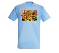 MERCHANDMANIA Camiseta Azul Cielo Fist of The North Star seriehokuto no Ken Anime Claro Moda Verano Tshirt