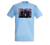 MERCHANDMANIA Camiseta Azul Cielo Grupo Coreano They Don’t Know ‘Bout us Claro Moda Verano Tshirt
