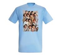 MERCHANDMANIA Camiseta Azul Cielo Musical Mundial Cantantes hbd Hot Seven Claro Moda Verano Tshirt