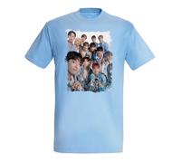 MERCHANDMANIA Camiseta Azul Cielo Musical Mundial Cantantes sos darl ing Darling Claro Moda Verano Tshirt