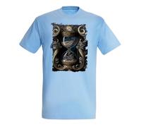 MERCHANDMANIA Camiseta Azul Cielo Reloj Arenas del Tiempo Mistico magico Astral Steampunk Claro Moda Verano Tshirt