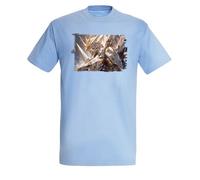 MERCHANDMANIA Camiseta Azul Cielo Serie Anime Gundam Golden mechas mecas Combate Claro Moda Verano Tshirt