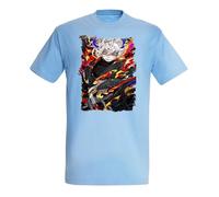 MERCHANDMANIA Camiseta Azul Cielo Serie Anime jigokuraku gabimaru Ninja Guerrero ira Claro Moda Verano Tshirt