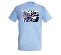 MERCHANDMANIA Camiseta Azul Cielo Serie Anime Videojuego Chicas Caballo pelicula oguri Claro Moda Verano Tshirt