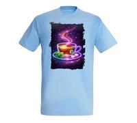 MERCHANDMANIA Camiseta Azul Cielo te Astral Galaxia astrologia magico Magia Colores Arcoiris Claro Moda Verano Tshirt