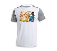 MERCHANDMANIA Camiseta Bicolor Meme Parodia Conquista Mundial Mundo capitalista Tshirt