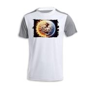 MERCHANDMANIA Camiseta Bicolor simbolo Sol y Luna Amor Astros astrologia Astral Tshirt