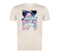 MERCHANDMANIA Camiseta Blanco Natural con Imagen a Todo Color Anime Chica Angel traviesa Gula Pecado Dibujo Moda Verano Tshirt