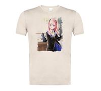 MERCHANDMANIA Camiseta Blanco Natural con Imagen a Todo Color Anime kuroneko to majo no ky?shitsu Spica Virgo Moda Verano Tshirt