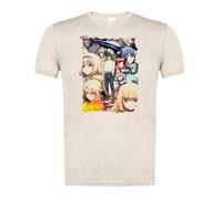 MERCHANDMANIA Camiseta Blanco Natural con Imagen a Todo Color Anime Otome Game Sekai WA Mob Serie capitulos Moda Verano Tshirt