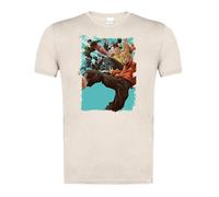 MERCHANDMANIA Camiseta Blanco Natural con Imagen a Todo Color Anime Serie Sakamoto Days Mafia mafiosos Moda Verano Tshirt