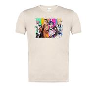 MERCHANDMANIA Camiseta Blanco Natural con Imagen a Todo Color Anime Serie yuusha no kuzu Personajes Moda Verano Tshirt