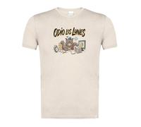 MERCHANDMANIA Camiseta Blanco Natural con Imagen a Todo Color Frase Graciosa Odio los Lunes Trabajo exclavo Moda Verano Tshirt