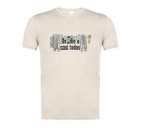 MERCHANDMANIA Camiseta Blanco Natural con Imagen a Todo Color Frase Graciosa os Odio a Casi Todos Moda Verano Tshirt