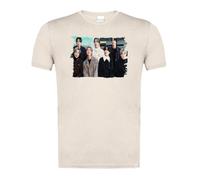 MERCHANDMANIA Camiseta Blanco Natural con Imagen a Todo Color KPOP BTS Nuevo Disco Gira Cantantes Korea Music Moda Verano Tshirt