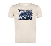 MERCHANDMANIA Camiseta Blanco Natural con Imagen a Todo Color Serie Anime Gundam Angel mechas mecas Combate Moda Verano Tshirt