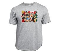 MERCHANDMANIA Camiseta Gris Mezcla Bola de Dan Juego Balon Prisionero Dibujos niños Claro Moda Verano Tshirt